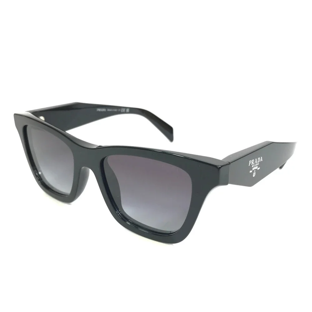 Prada Sunglasses SPRC07 16K-90A Polished Black Frames with Gradient Gray Lenses